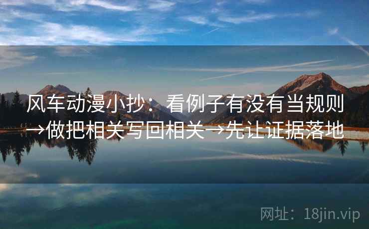 风车动漫小抄：看例子有没有当规则→做把相关写回相关→先让证据落地