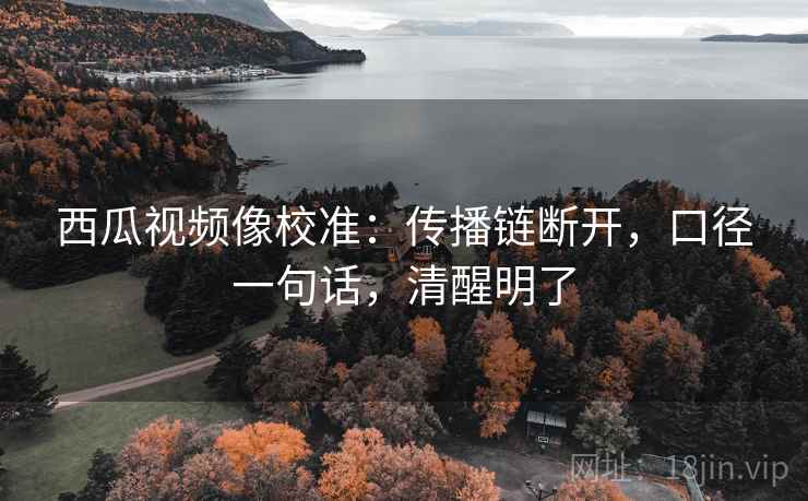 西瓜视频像校准：传播链断开，口径一句话，清醒明了